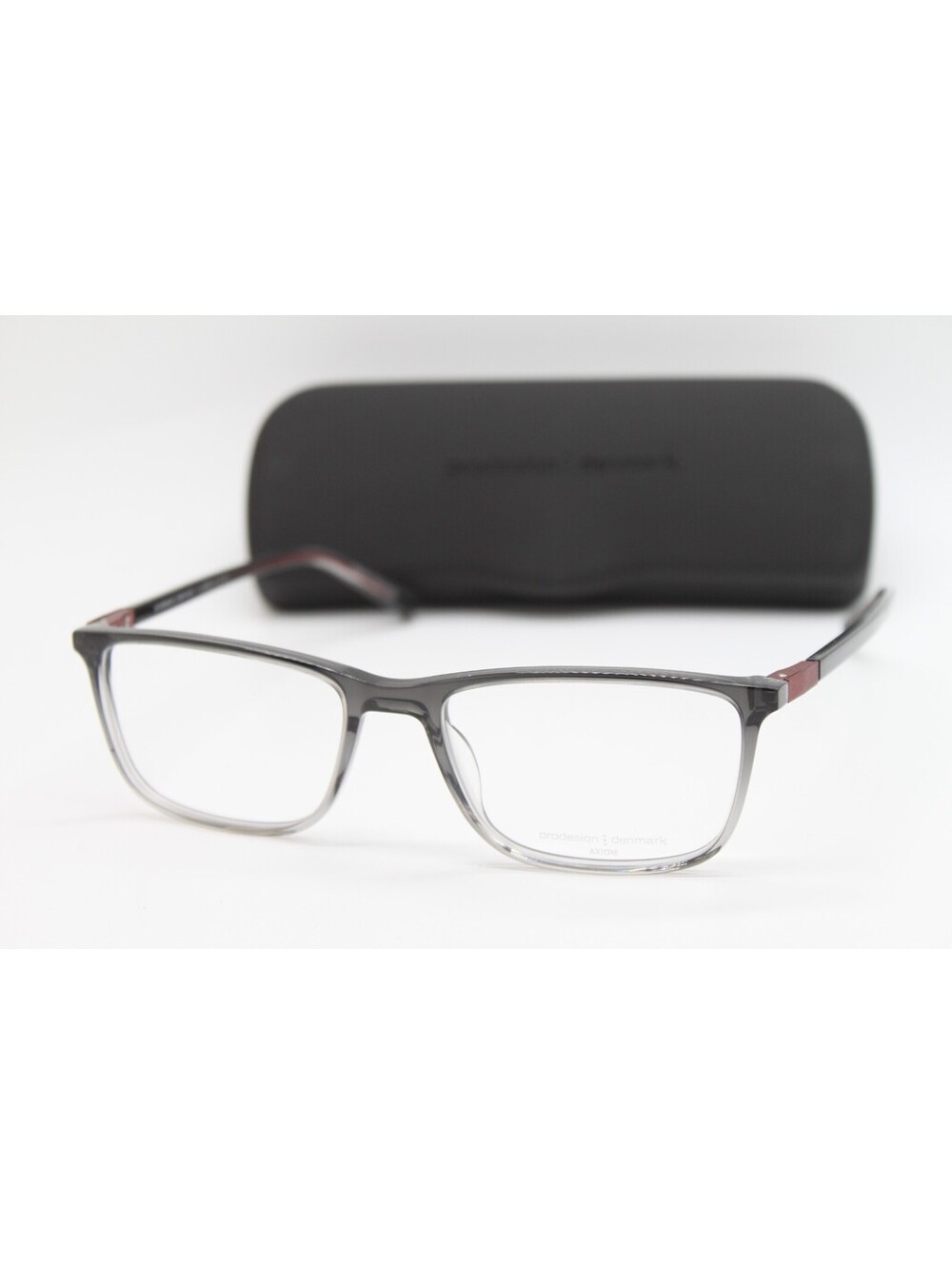 NEW PRODESIGN DENMARK 6619 C. 6542 GREY RED AUTHENTIC EYEGLASSES W/CASE 58-19